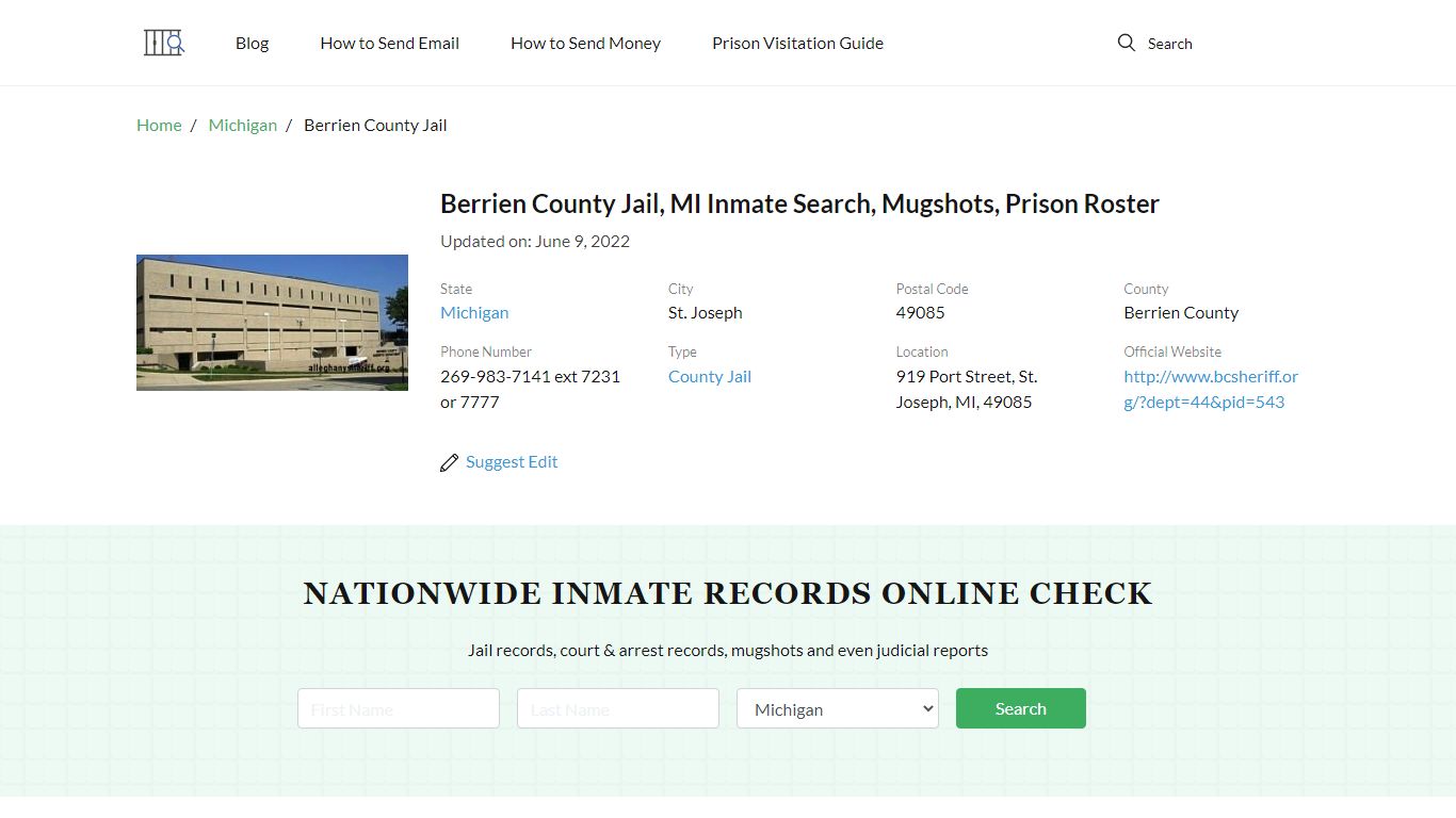 Berrien County Jail, MI Inmate Search, Mugshots, Prison ...